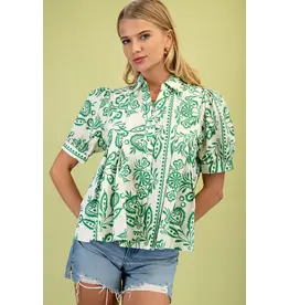 Polly Green Pintuck Blouse