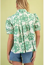 Polly Green Pintuck Blouse