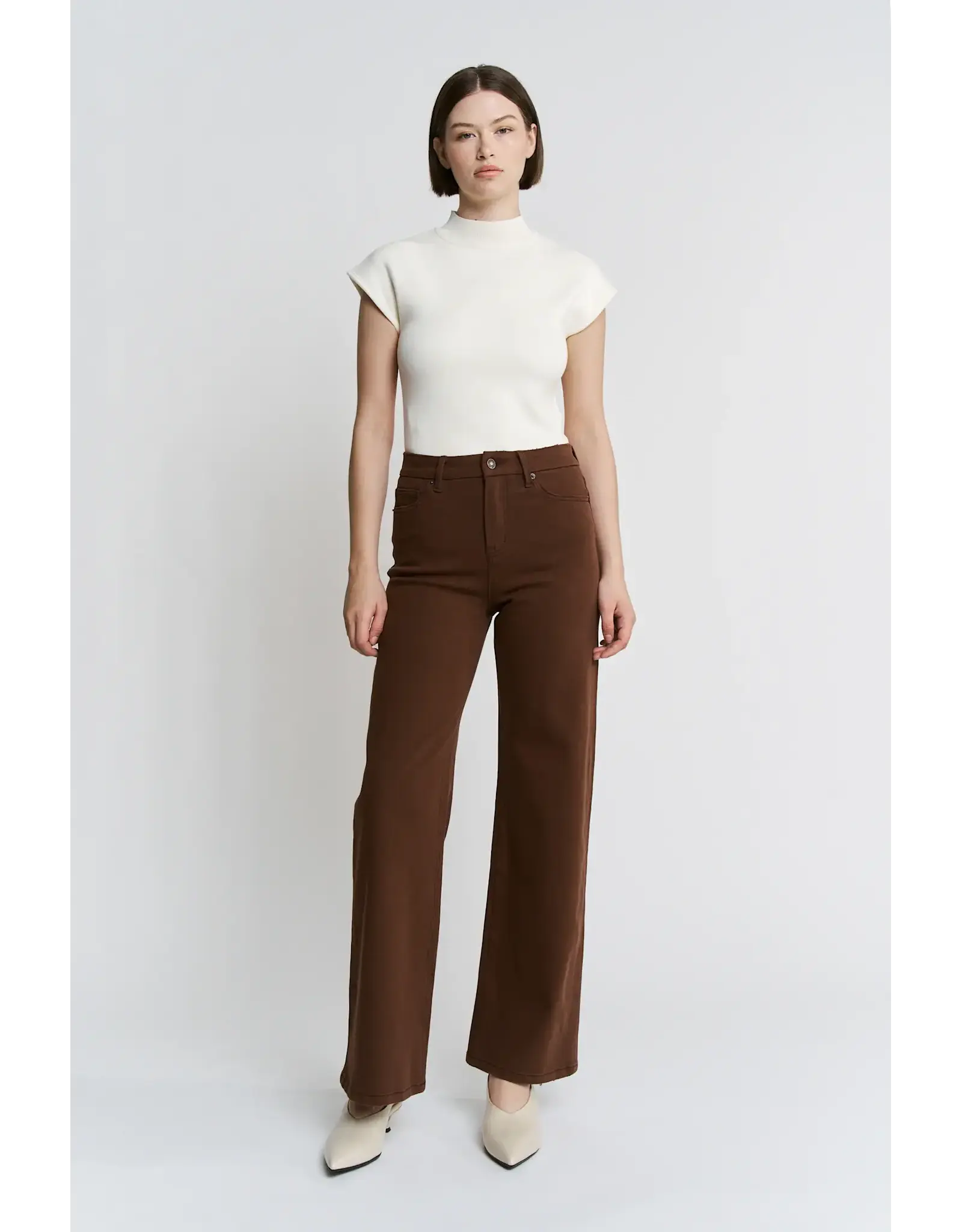 Maggie Vintage Brown High Rise Wide Leg Jean