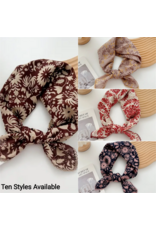 Crochet Trim Floral Scarf