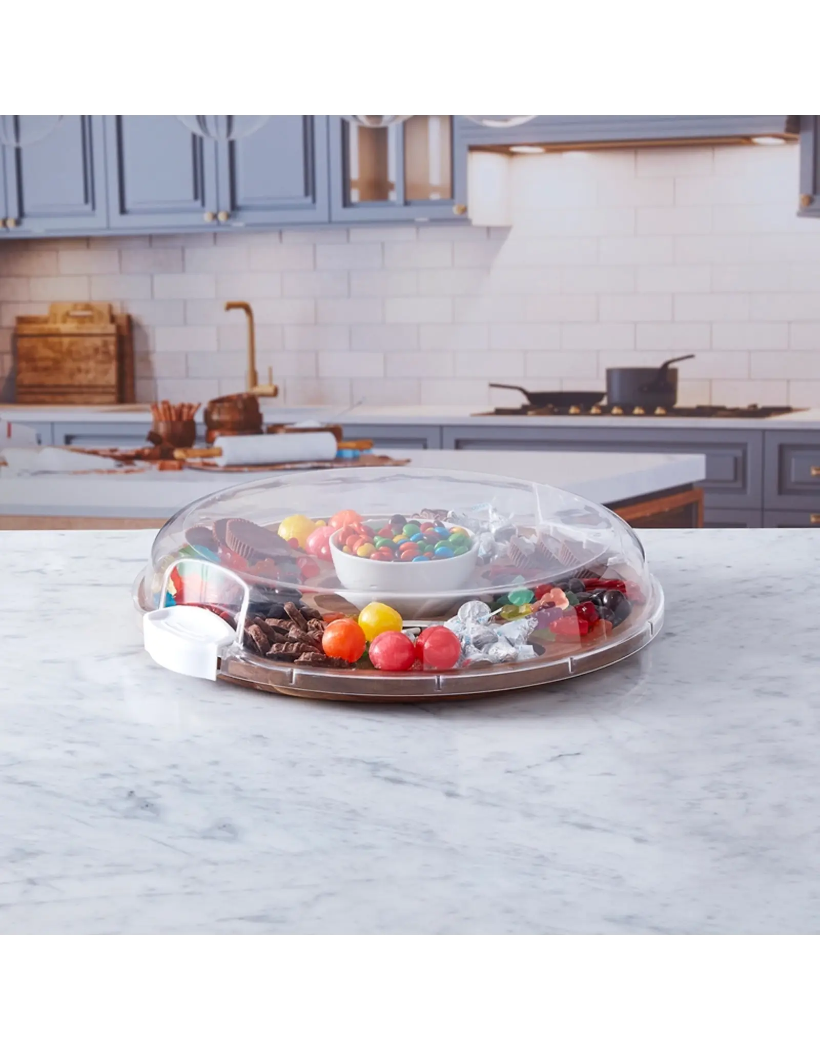 Faberware 14" Round Lazy Susan Make and Take Acacia Board