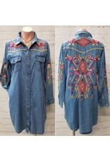 Selena Embroidered Denim Dress