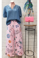 Juno Floral Print Pink Pants