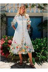 Lizabeth Floral Printed Button Down Midi Dress