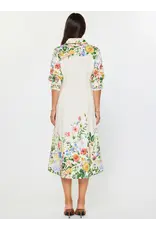 Lizabeth Floral Printed Button Down Midi Dress