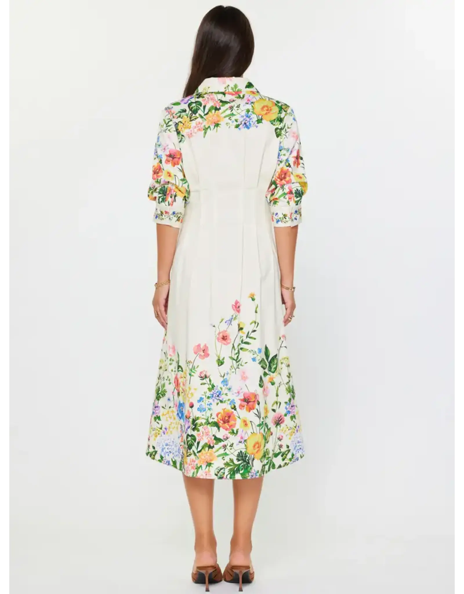 Lizabeth Floral Printed Button Down Midi Dress