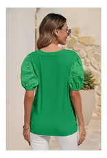 Kelly Pearl Beaded Puff Sleeve Top