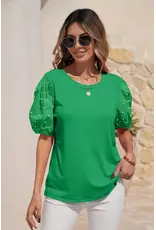 Kelly Pearl Beaded Puff Sleeve Top