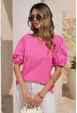 Kelly Pearl Beaded Puff Sleeve Top