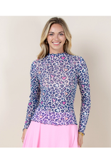 Happy Navy Hearts Animal Print Mesh Shirt