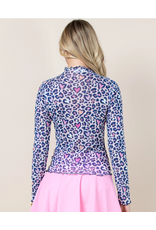 Happy Navy Hearts Animal Print Mesh Shirt