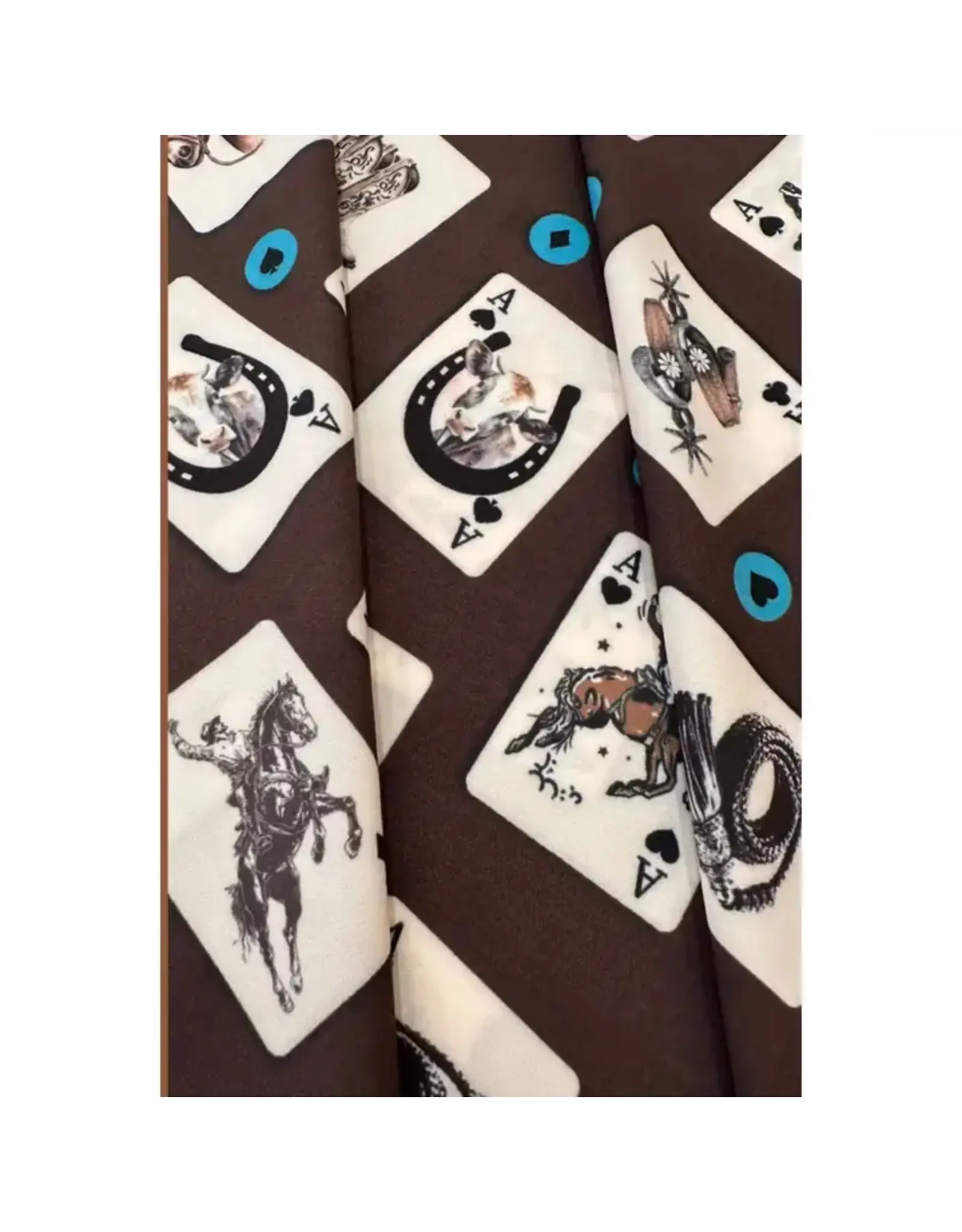 Jade Western Card Print Scarf