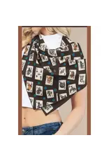 Jade Western Card Print Scarf