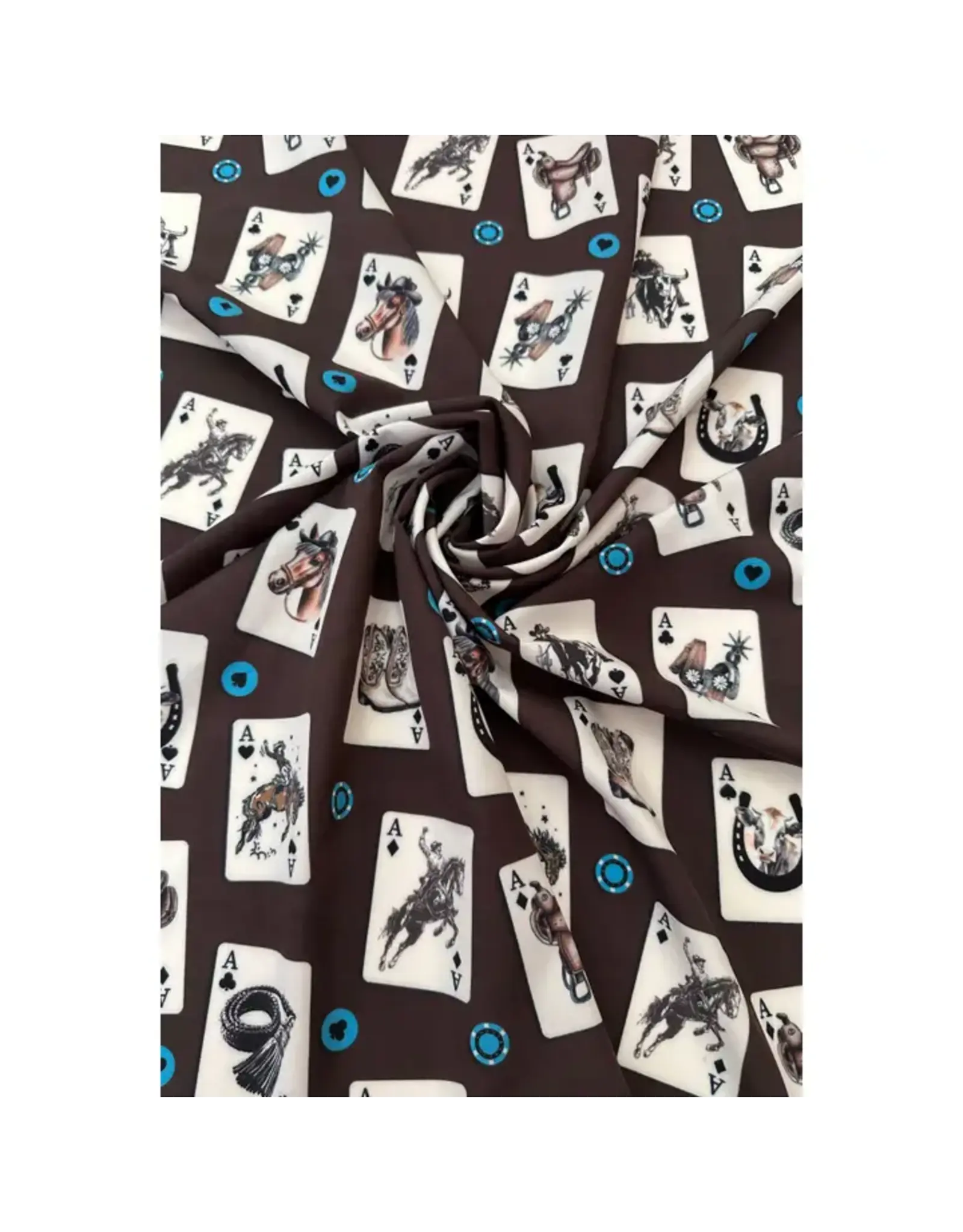 Jade Western Card Print Scarf