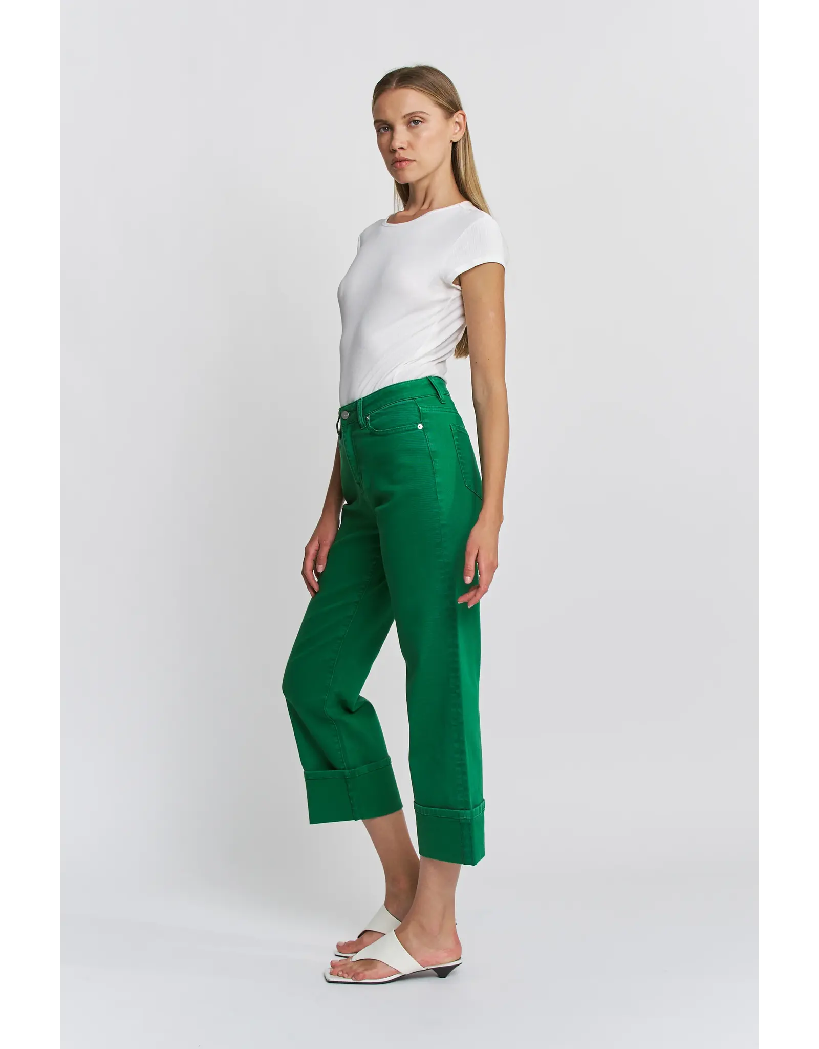 Mattie Green High Rise Wide Crop Cuffed