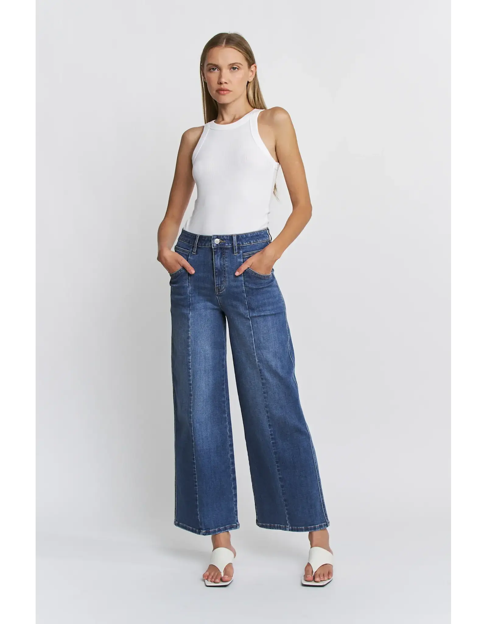 Marnie High Rise Wide Crop Cuffed Jean