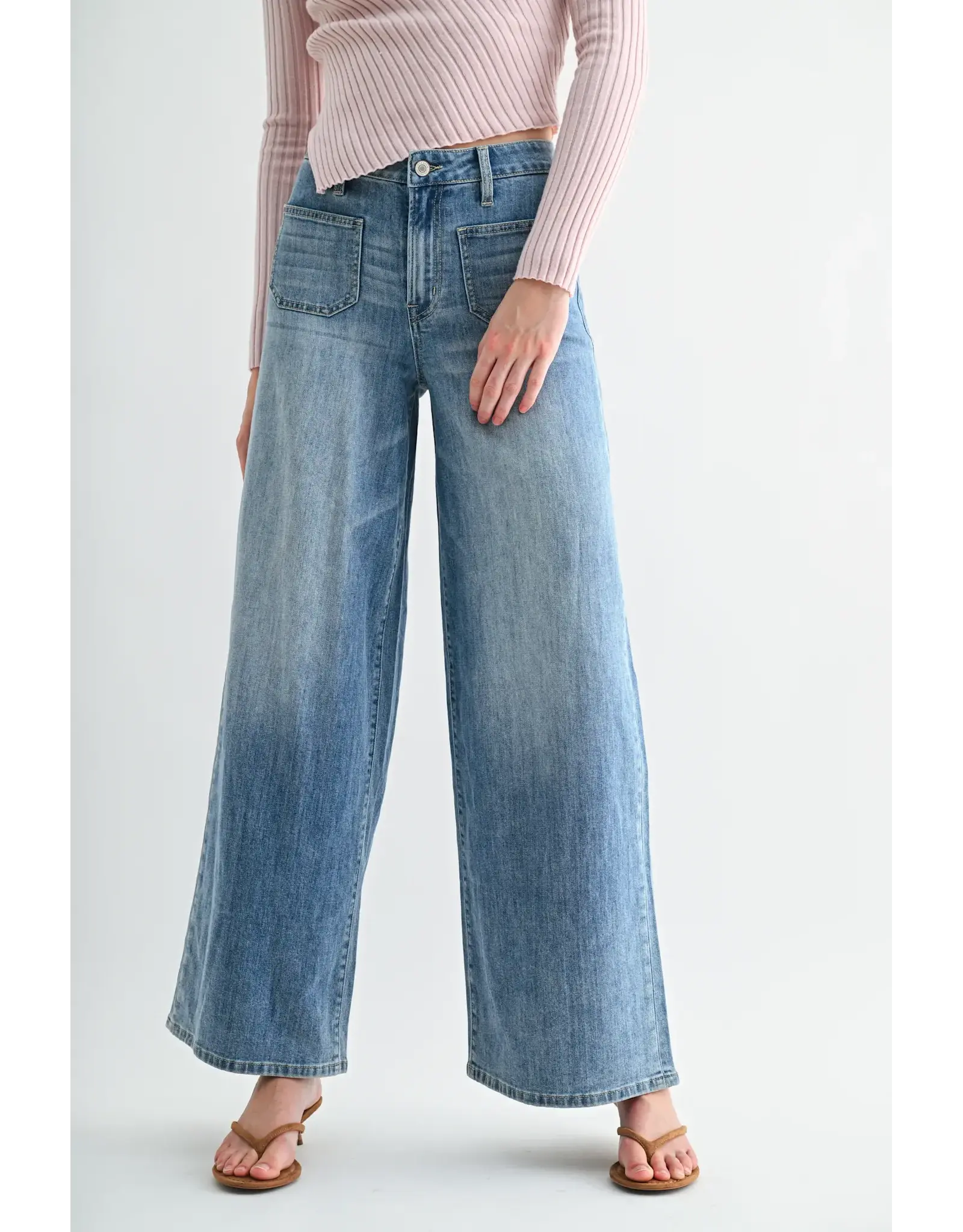 Madden High Rise Wide Leg Patch Pocket Jean