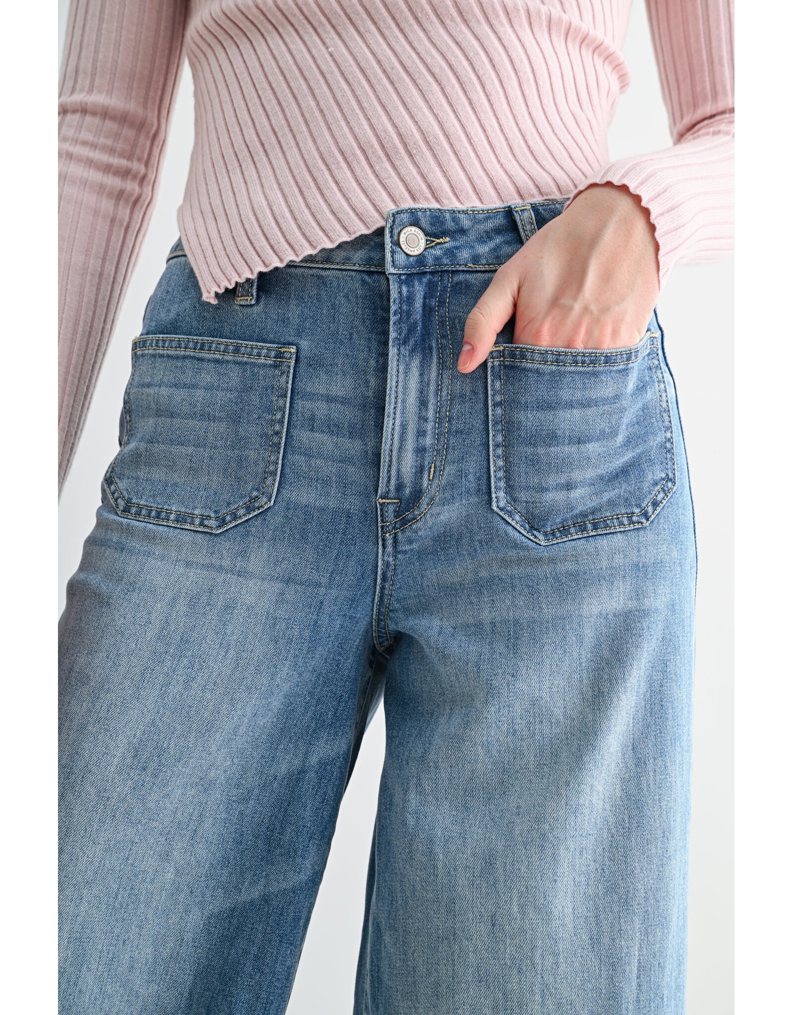 Madden High Rise Wide Leg Patch Pocket Jean