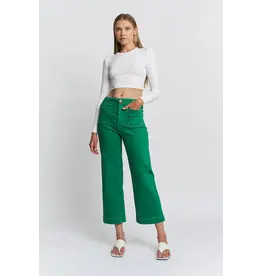 Madelyn Green Super High Rise Cropped Jeans