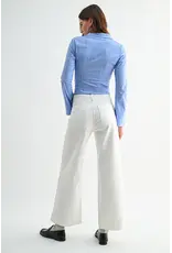 Marlowe White Wide Leg Ankle Jeans