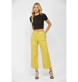 Buttercup Yellow Cropped Front Pocket Jeans