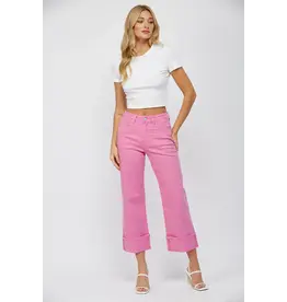 Marla Pink High Rise Wide Leg Jeans