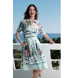 Mrs Maisel Green Coach Print Dress