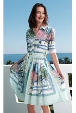 Mrs Maisel Green Coach Print Dress