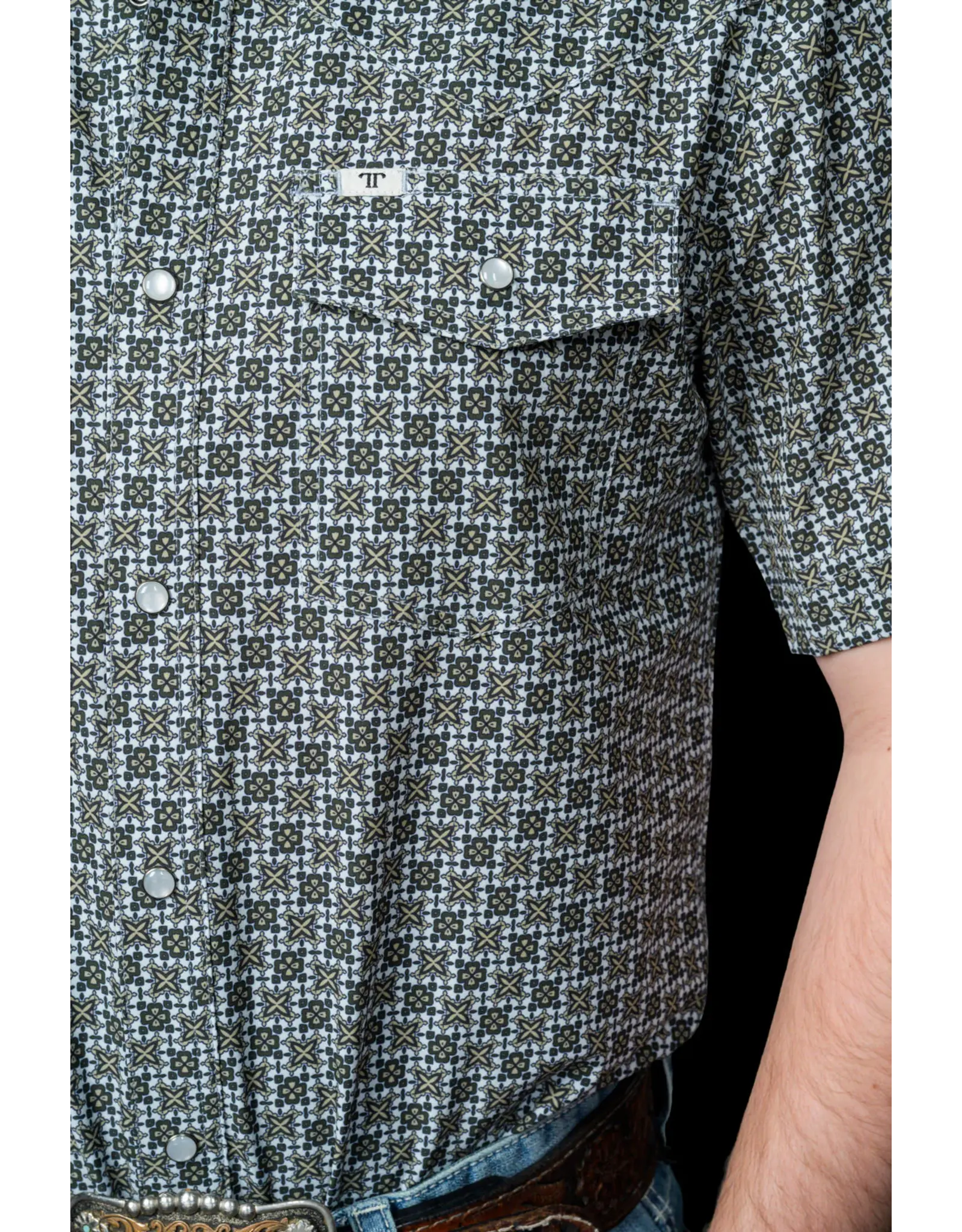 Ferrell Colton Short Sleeve Snap Green