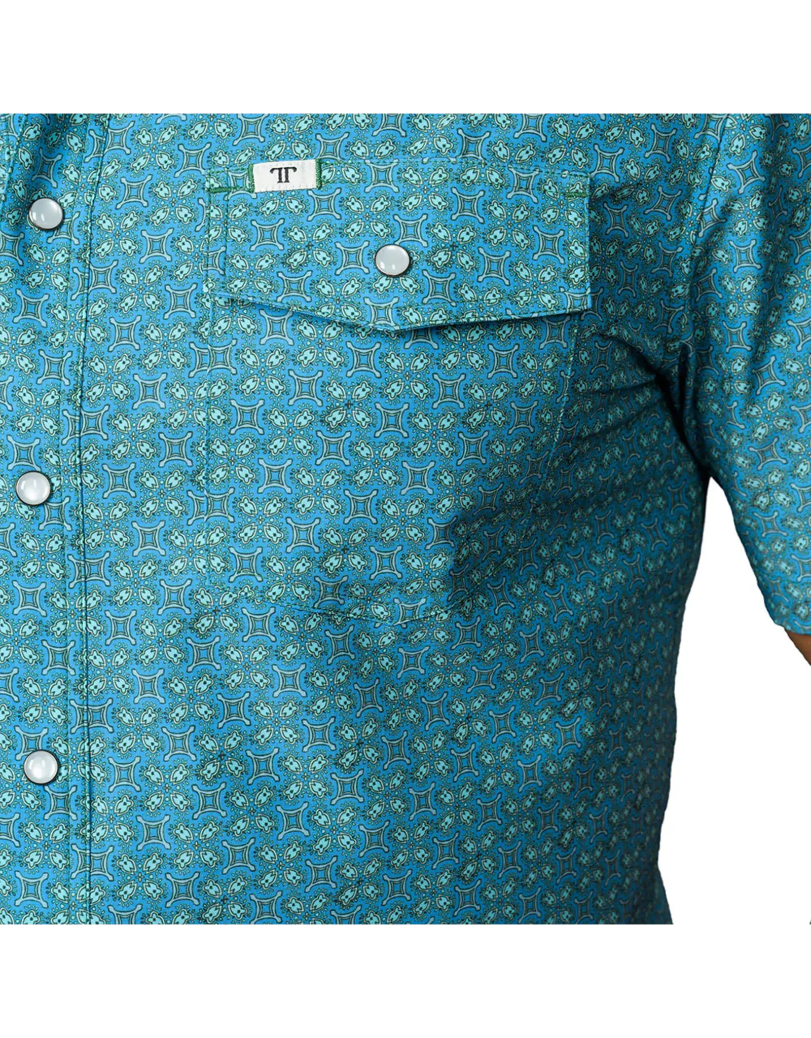 Ferrell Miles Short Sleeve Snap Turquoise