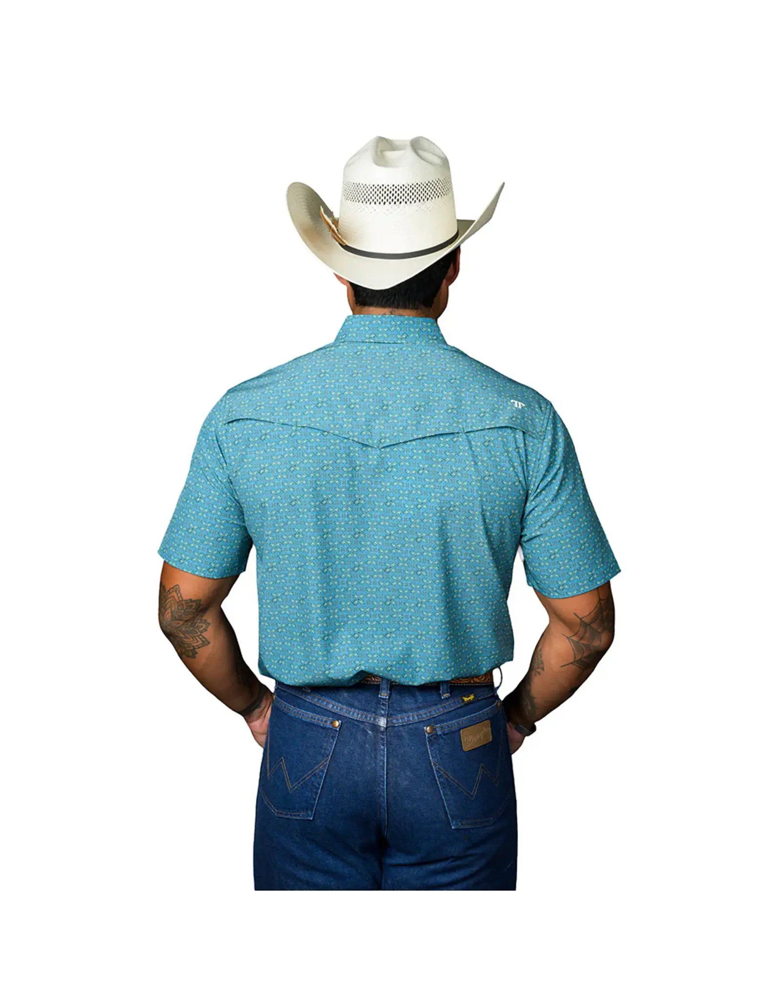 Ferrell Miles Short Sleeve Snap Turquoise