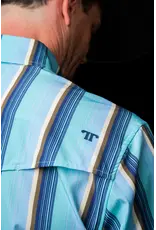 Ferrell Tristan Short Sleeve Snap Blue Shirt