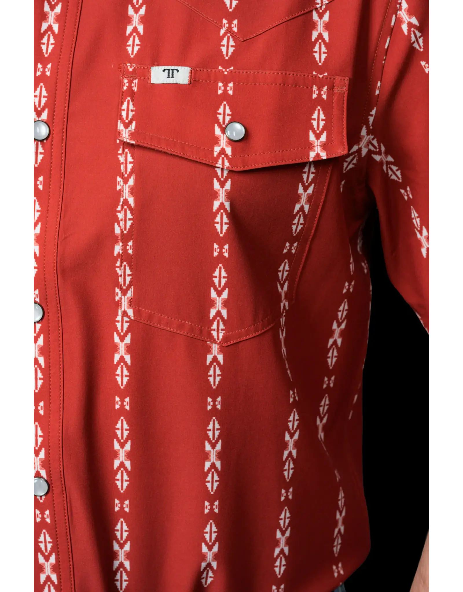 Ferrell Maverick Short Sleeve Snap Red Shirt