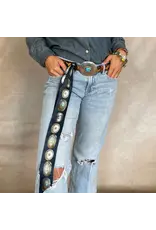 Fringe Scarves Fringe Twilly - Big Concho - Navy