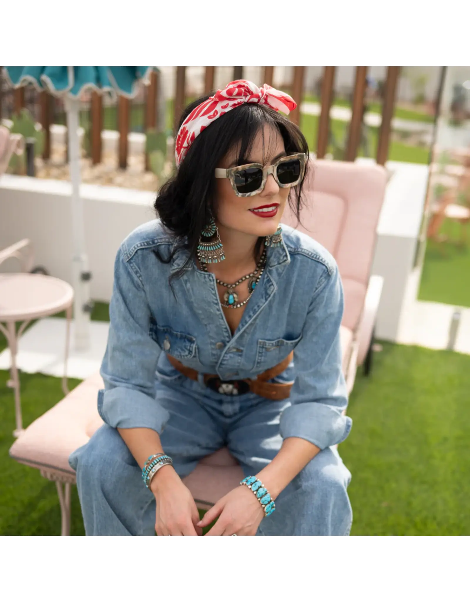 Fringe Scarves Fringe Senorita Bandana - Red