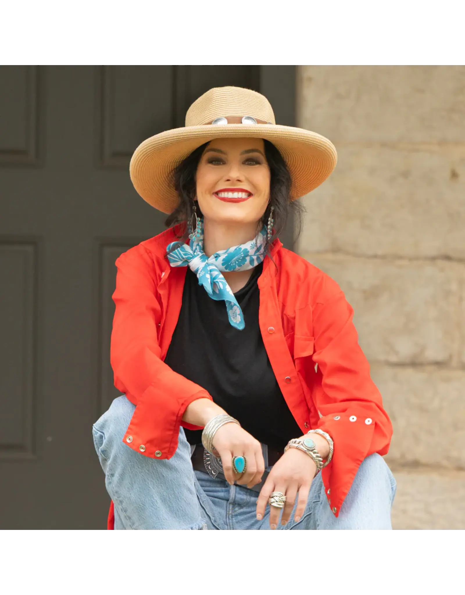 Fringe Scarves Fringe Senorita Bandana - Turquoise