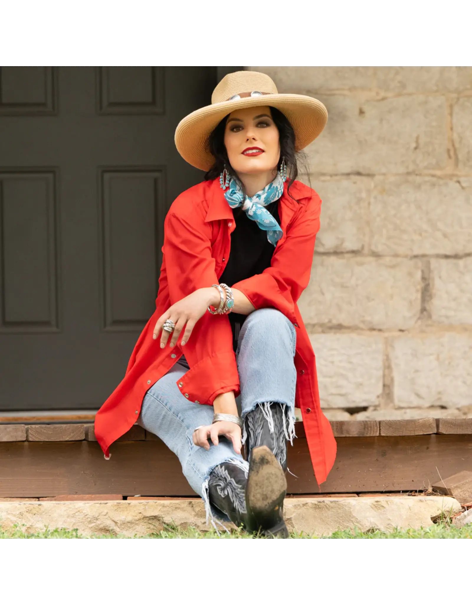 Fringe Scarves Fringe Senorita Bandana - Turquoise