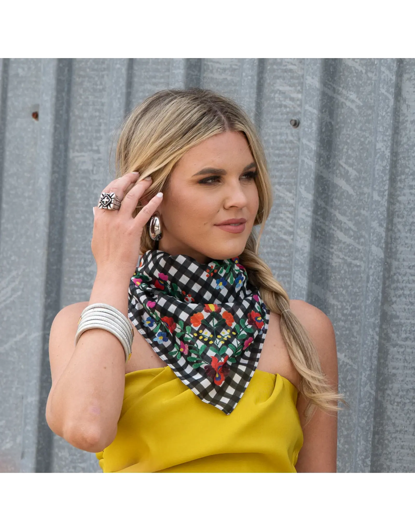 Fringe Scarves Fringe Gingham Style Bandana