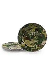 Enamelware Set of 4 Sandwich Plates Camouflage