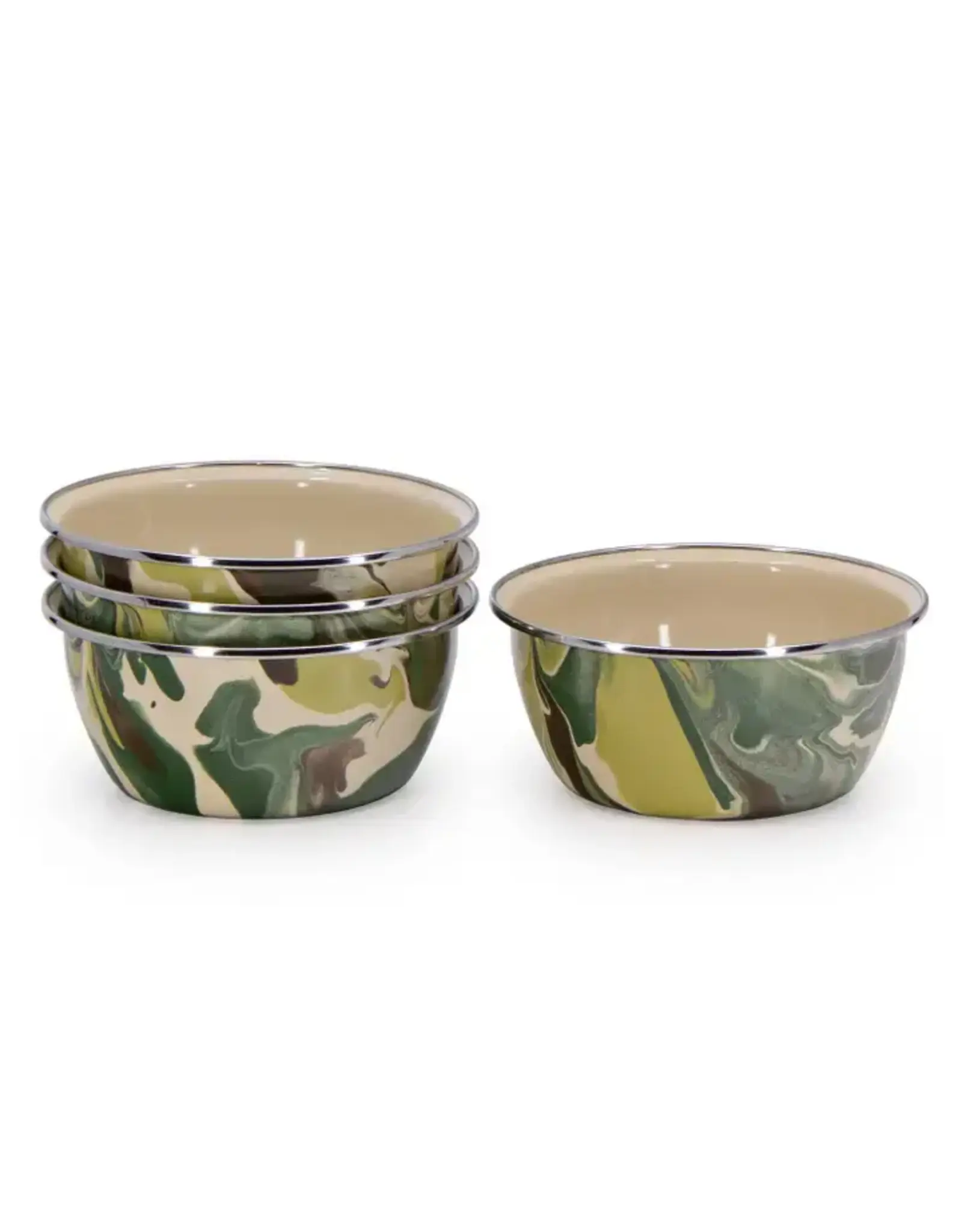 Enamelware Set of 4 Salad Bowls Camouflage