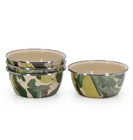 Enamelware Set of 4 Salad Bowls Camouflage