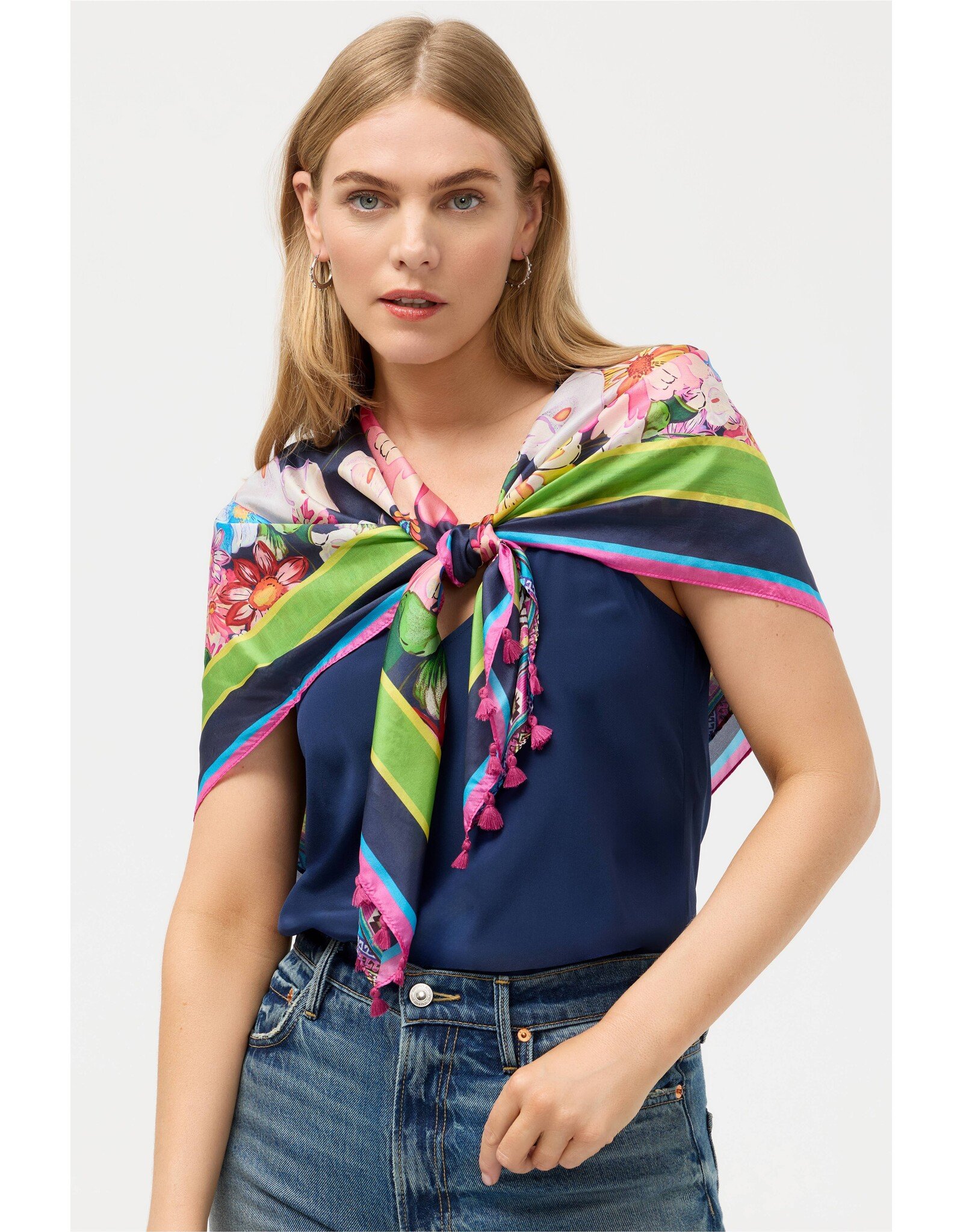 Johnny Was Johnny Was Silk Scarf Gerbera