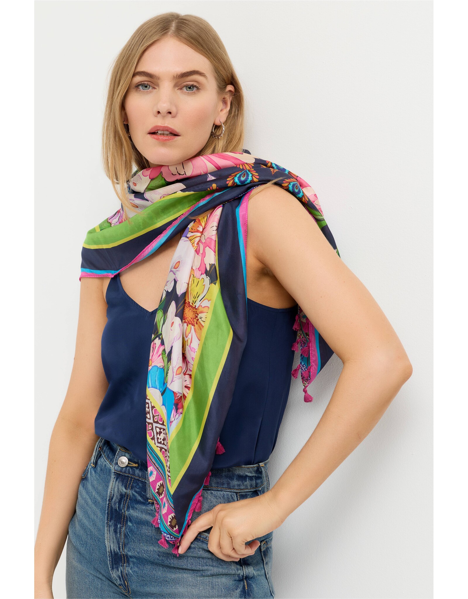 Johnny Was Johnny Was Silk Scarf Gerbera