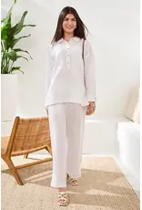 Tribal Tribal Flowy Slub Woven Pop Over Tunic