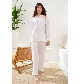 Tribal Tribal Flowy Slub Woven Pop Over Tunic