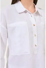 Tribal Tribal Flowy Slub Woven Pop Over Tunic