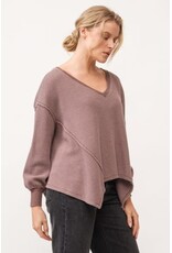 Dear John Denim Dear John Mira V-Neck Oversized Long Sleeve Top - Marron