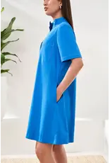 Tribal Tribal A-Line Stretch Poplin Snap Front Dress