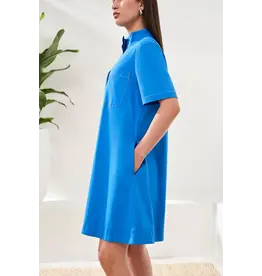 Tribal Tribal A-Line Stretch Poplin Snap Front Dress