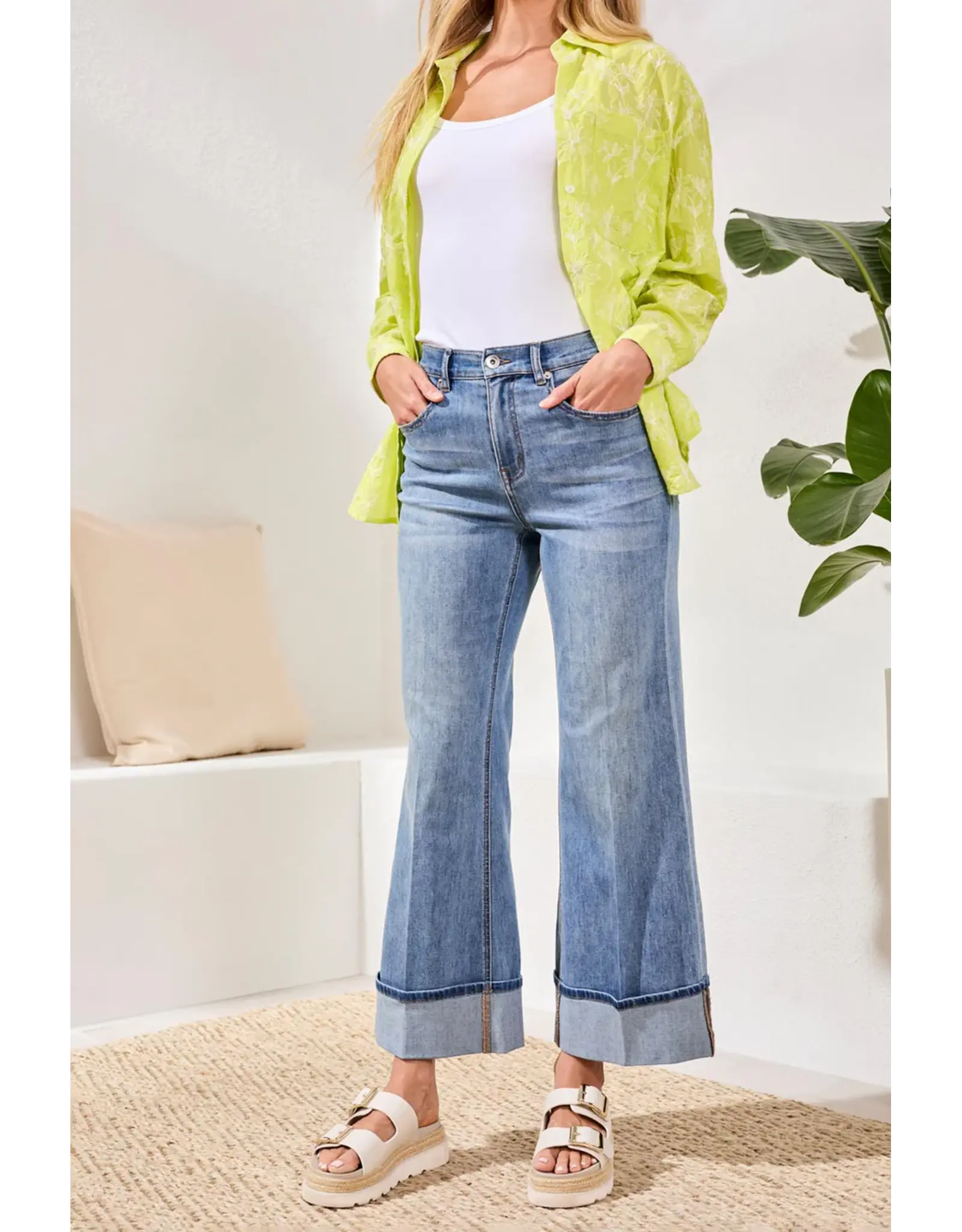 Tribal Tribal Brooke Cuffed Palazzo Jeans